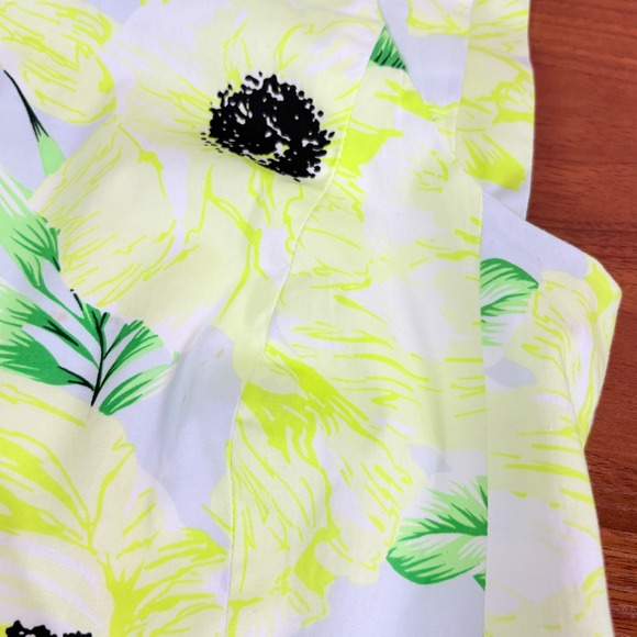 French Connection‎ Floral Print Sleeveless Sheath Pencil Dress Sz 6 Yellow Green - Picture 10 of 13